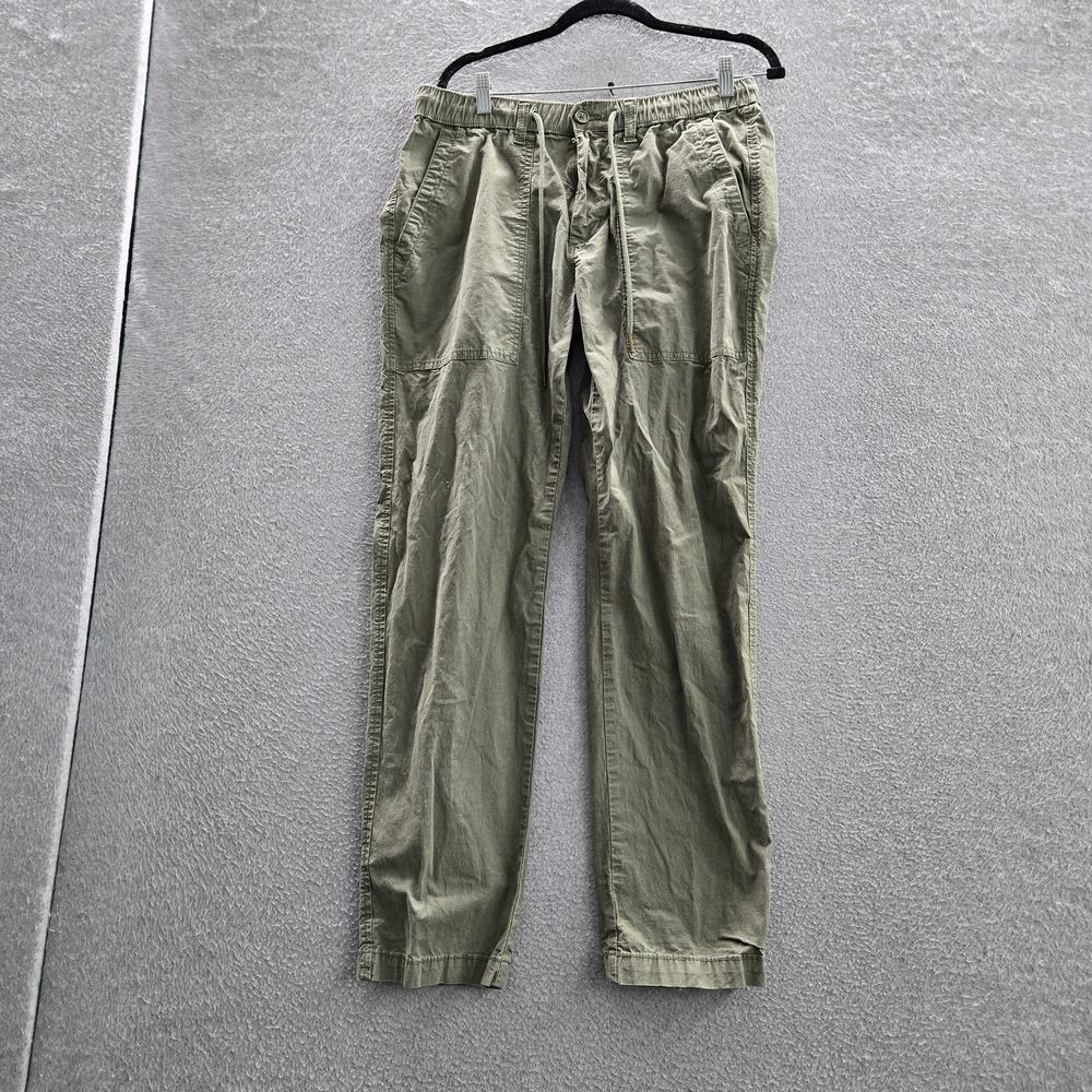 U.S. Polo Assn. Men Pants M Green Chino Straight‎ Drawstring Logo 30" Inseam